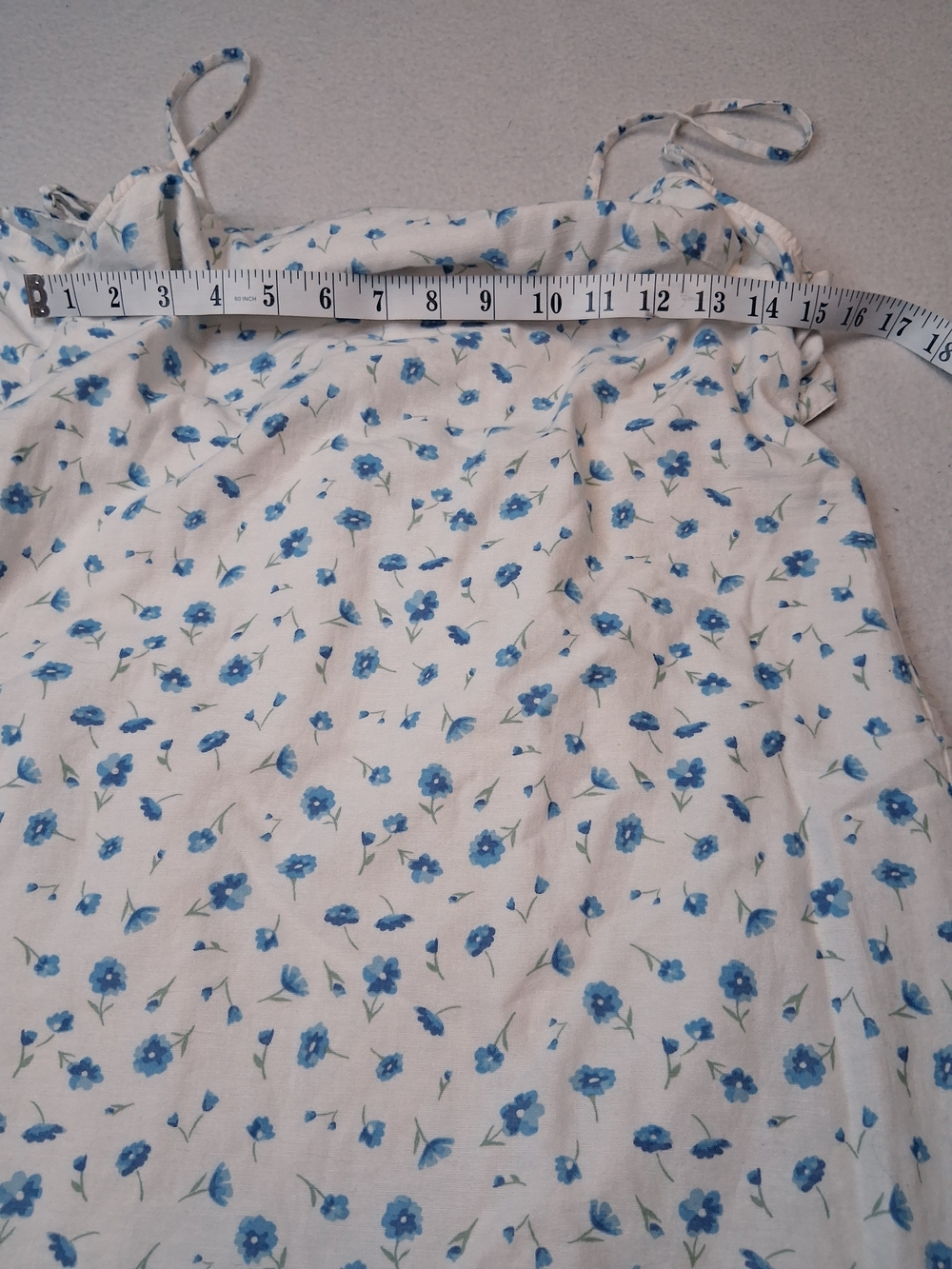 American Eagle Outfitters White Mini Slip Dress with Blue Floral Print - Picture 4 of 7
